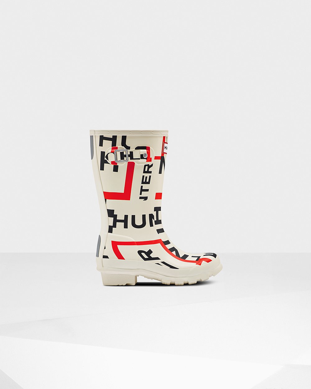 Kids Hunter Original Big Exploded Logo - Rain Boots White - 4715-HBAOQ